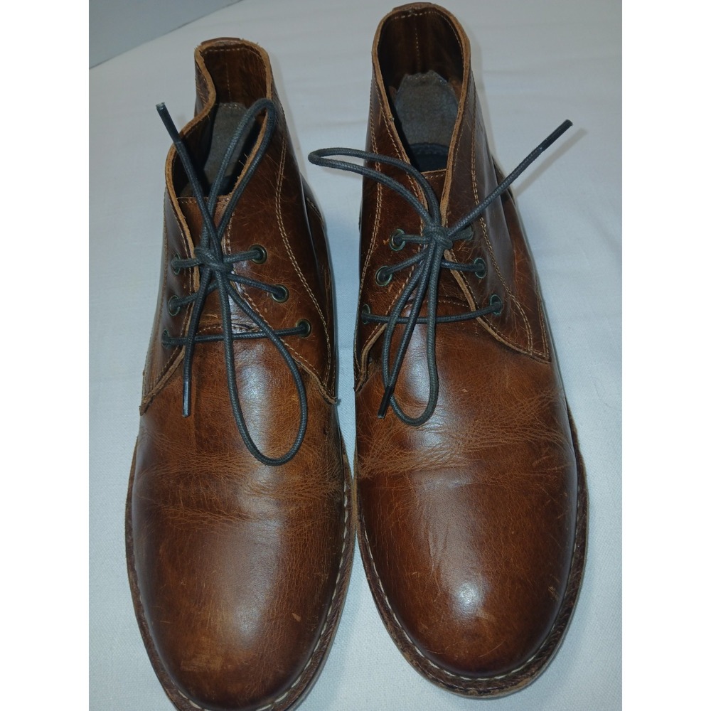Men's Crown Vintage Casper Chukka Cognac Boot Leather Ankle Boot Sz 12